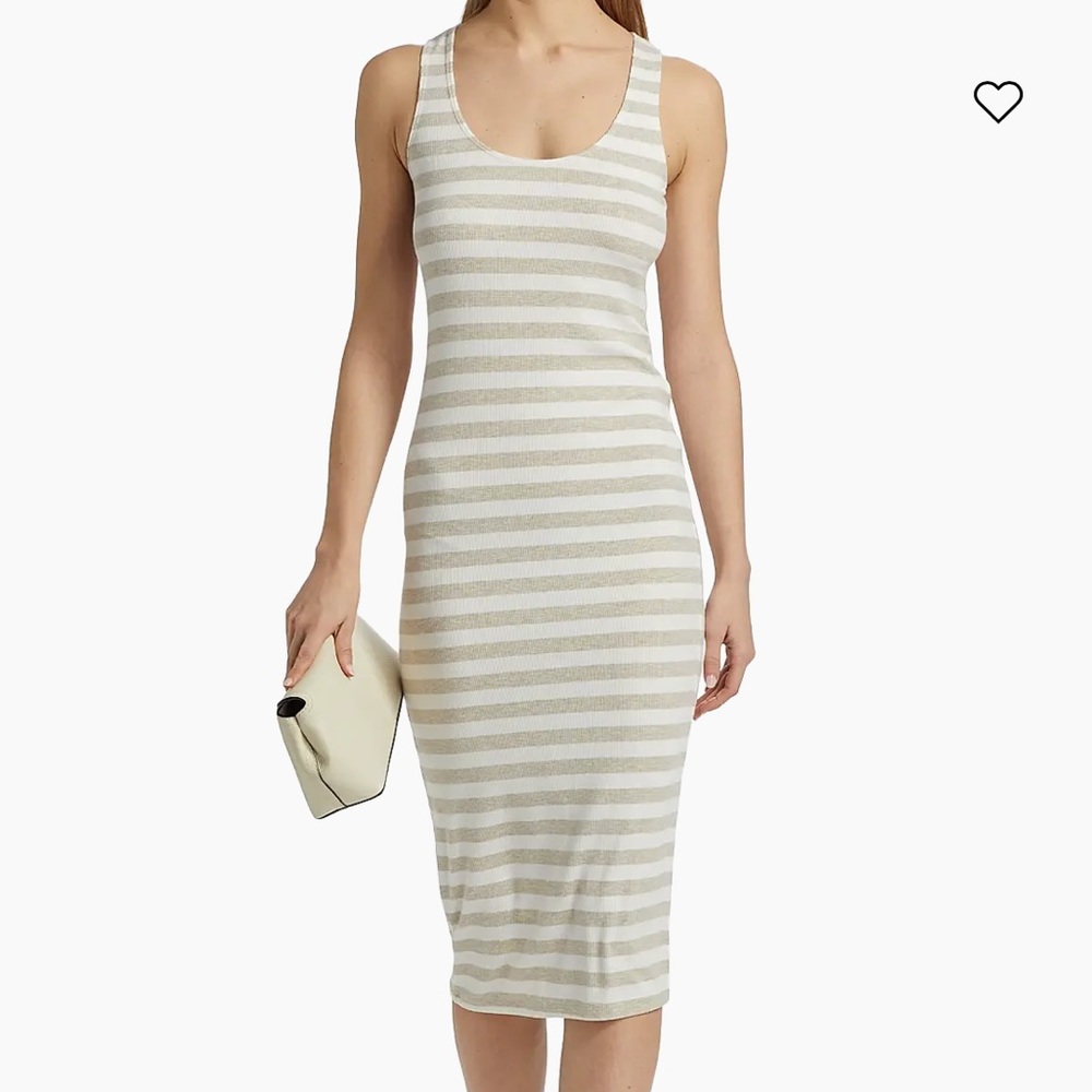 L’AGENCE Ivanna Striped Midi-Dress